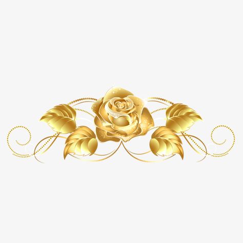 Gold Clipart, Flower Png Images, Rose Clipart, Vintage Flowers Wallpaper, Rose Gold Flower, Background Design Vector, Floral Border Design, Golden Flower, Rose Decor