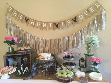 Hunting Theme Bachelorette Party, Hunt Is Over Bachelorette Party Ideas, Camo Bachelorette Party, Hunting Bridal Shower Ideas, Hunting Themed Bridal Shower Ideas, Camo Bachelorette Party Ideas, Camo Bridal Shower Ideas, The Hunt Is Over Grooms Table, The Hunt Is Over Bridal Shower Theme