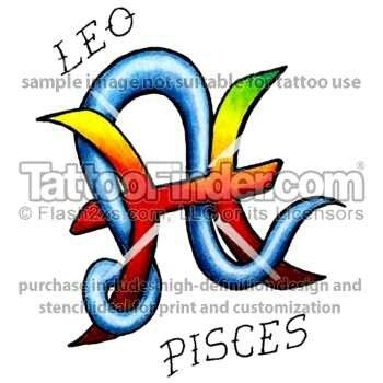 Pisces Leo Tattoo, Leo And Pisces Tattoo, Leo Symbol Tattoos, 23 Tattoo, Pisces Leo, Bff Tats, Couple Tat, Leo Symbol, Leo Tattoo Designs