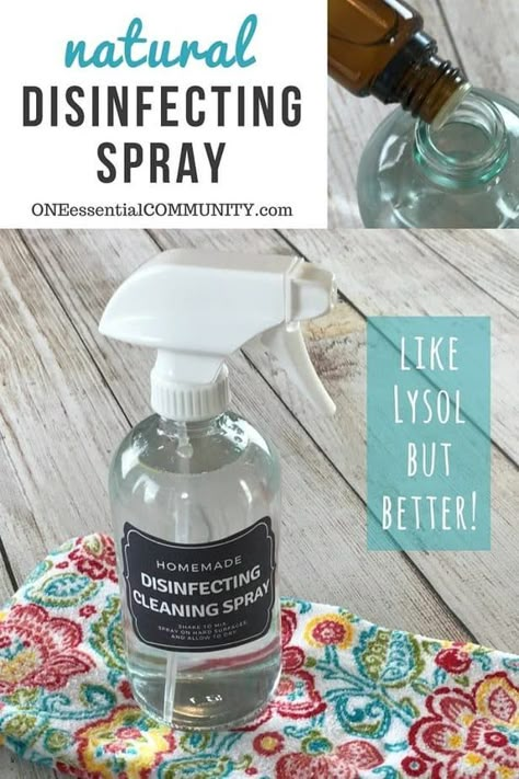 Essential Oil Cleaner, Disinfecting Spray, Diy Cleaning Spray, All Natural Cleaning Products, All Natural Cleaning, Clean Hacks, Natural Disinfectant, Essential Oils Cleaning, Disinfectant Spray