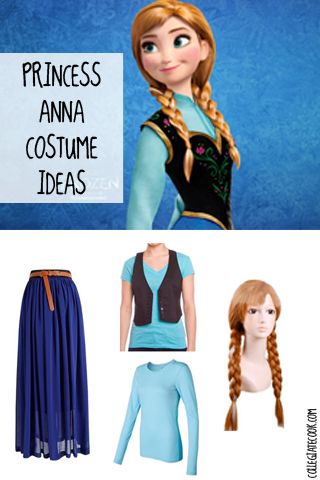 #Halloween13: Frozen Costume Ideas (Day 4) – Collegiate Cook Anna Costume Diy, Frozen Costume Diy, Frozen Costume Ideas, Hippie Costume Diy, Princesa Anna Frozen, Adult Anna Costume, Frozen Halloween Costumes, Princess Anna Costume, Disney Princess Diy