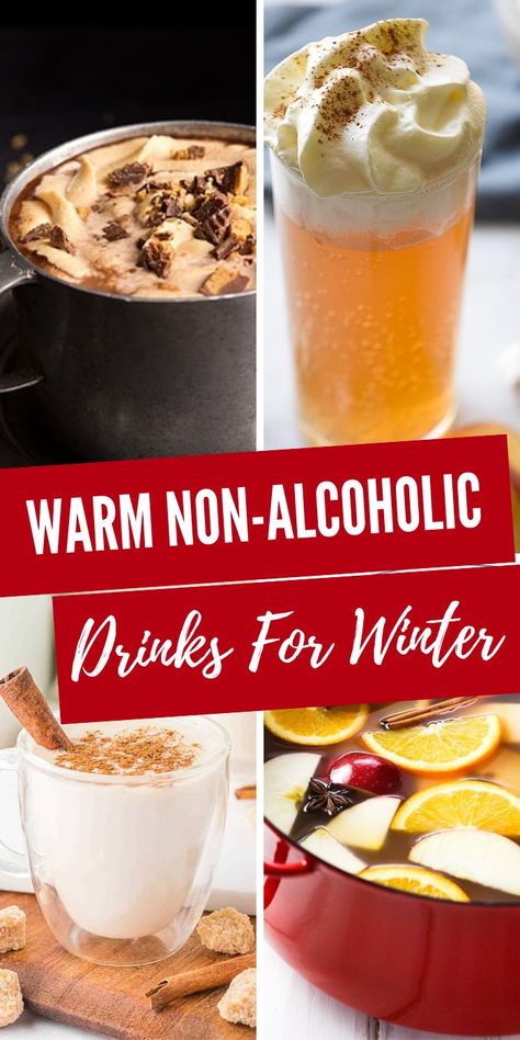 Light Eggnog Recipe, Orange Cider Recipe, Warm Drinks For Winter, Winter Drink Ideas, Warm Christmas Drinks, Non Alcoholic Mulled Wine, Winter Drinks Alcoholic, Italian Hot Chocolate Recipe, Caramel Apple Cider Recipe