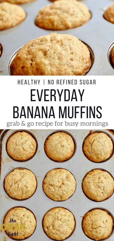 Healthy Banana Muffins, Banana Muffin, Bolo Fit, Light Breakfast, Banana Muffin Recipe, Muffin Recipe, Banana Healthy, Healthy Muffins, Idee Pasto Sano