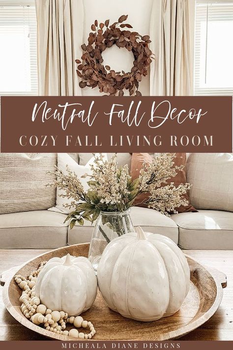 Rustic Glam Fall Decor, Neutral Color Fall Decor, Neutral Fall Home Decor Ideas, Kirklands Home Decor Fall, Fall Vignettes Living Room, Fall Neutral Decor Ideas For The Home, Neutral Fall Decor Ideas Living Room, Neutral Fall Decor 2023, Fall Decor Modern Farmhouse