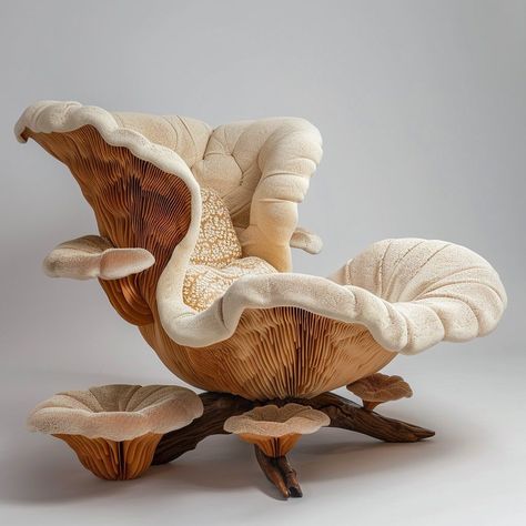 Art From Nature Ideas, S Shaped Chair, Chair Inspired By Nature, Cool Room Chairs, Cool Chairs For Living Room, Art Made With Nature, Cool Furniture Design, Art Inspired By Nature, Sustainable Materials Interior