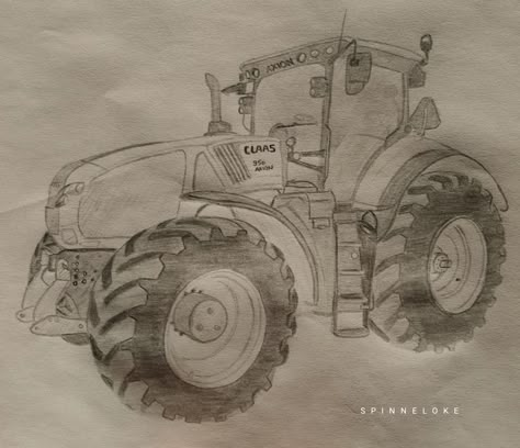 Drawing pencil tractor Claas Axion 950 potlood (2020) Tractor Sketch, Drawing To Draw, Tractor Drawing, Easy People Drawings, Tractor Art, Dotted Drawings, Drawing Ideas List, Vintage Tractors, One Piece Drawing