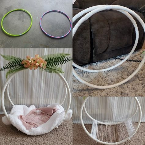 Newborn Ideas Diy Projects, Flower Hoop Photography Prop, Photography Packages Ideas, Wooden Photo Props, Diy Infant Photography Props, Diy Photo Shoot Props, Floral Hoop Photography Prop, Dollar Tree Photography Props, Diy Gift For Newborn