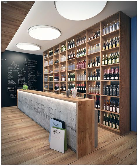 shop bar Wine Bar Counter Design, Local Bar Ideas, Bar Display Ideas, Store Interior Design Ideas, Wine Bar Ideas, Wine Store Design, Wine Shop Interior, Donut Display, Store Interior Design