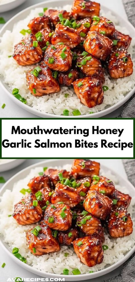 Searching for an impressive appetizer to wow your guests? These Honey Garlic Salmon Bites are not only flavorful but also quick to whip up, making them ideal for gatherings or special occasions. Honey Garlic Salmon Bites, Garlic Salmon Bites, Honey Salmon Recipes, Baked Honey Garlic Chicken, Salmon Bites Recipe, Salmon Marinade, Salmon Bites, Honey Garlic Salmon, Honey Salmon