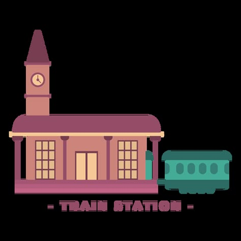 Building train station flat illustration #AD , #PAID, #paid, #train, #illustration, #flat, #Building Map Project Ideas, Train Station Illustration, Cbs Logo, Retro Galaxy, Flat Building, Cartoon Train, Train Graphic, Spanish Projects, Train Illustration