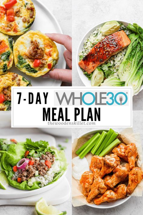 7 Day Whole30 Weekly Meal Plan - a weeks worth of healthy, Whole30 meal options for you! #whole30recipes #whole30mealplans #healthymealplans #healthyrecipes Veggie Egg Cups, Whole30 Meal Plan, Wooden Skillet, Whole30 Meals, Chili Dinner, Short Ribs Slow Cooker, Whole30 Dinner, Whole 30 Meal Plan, Whole30 Dinner Recipes