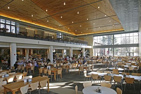 The 15 Best Colleges for Dining Hall Food Yonsei University Cafeteria, Student Dining Hall, Fancy Cafeteria School, School Dining Hall Aesthetic, Dining Hall University, University Cafeteria Aesthetic, Canteen School Aesthetic, College Dining Hall Aesthetic, College Cafeteria Aesthetic