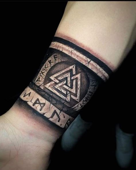 Tattoo Wedding Bands, Viking Tattoos For Men, Traditional Viking Tattoos, Celtic Sleeve Tattoos, Viking Rune Tattoo, Band Tattoos For Men, Scandinavian Tattoo, Viking Tattoo Symbol, Viking Tattoo Sleeve