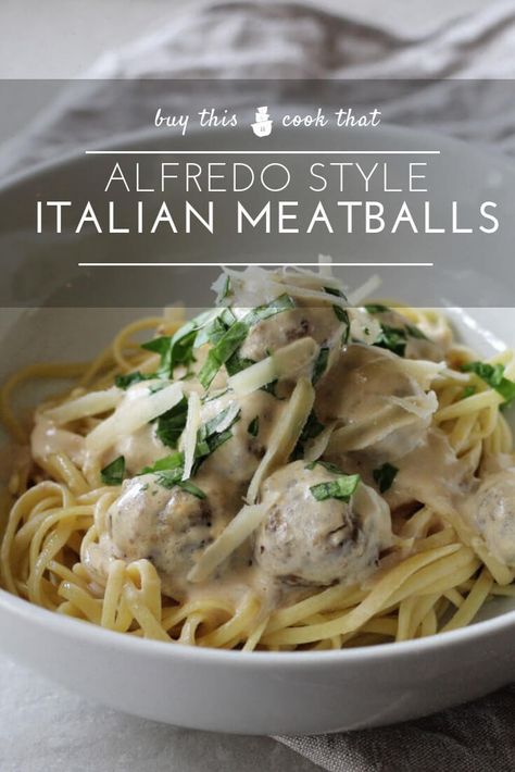 Meatball Fettuccine Alfredo, Meatballs With White Sauce Pasta, Meatball Alfredo Casserole, Alfredo Meatballs Crockpot, Alfredo With Meatballs, Sauce For Italian Meatballs, Meatball Alfredo Pasta, Meatballs With Alfredo Sauce, Meatballs Alfredo