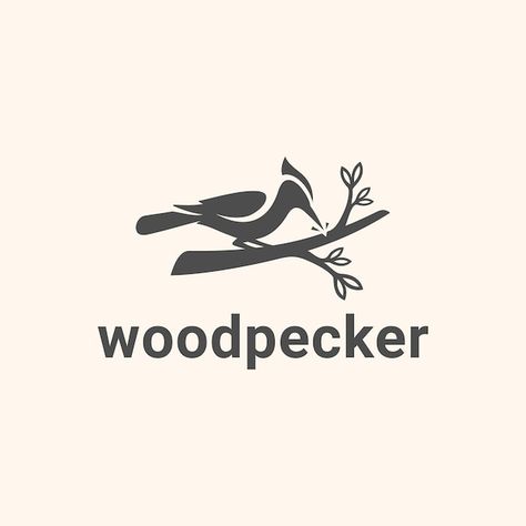 Branch Silhouette, Woodpecker Bird, Book Cover Template, Business Poster, Brochure Cover, Bird On Branch, Vector Logo Design, Business Flyer Templates, Flyer Design Templates