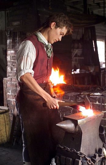 How to Be Your Own Blacksmith on a Budget Colonial Boston, Thumb Tack, The Blacksmith, Blacksmith Forge, Black Smith, Black Smithing, Blacksmith Projects, Blacksmith Shop, Boy Diy