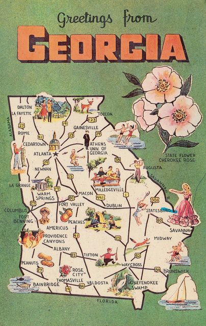 Vintage Travel Postcards | Recent Photos The Commons Getty Collection Galleries World Map App ... Vintage Map Poster, Travel Postcards Aesthetic, Georgia Postcard, Georgia Poster, Greetings From Postcard, Map Of Georgia, Georgia Aesthetic, Greetings From, Georgia Art