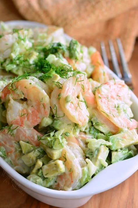 Cold Shrimp, Sea Food Salad, Shrimp Avocado Salad, Will Cook For Smiles, Sea Food Salad Recipes, Shrimp Salad Recipes, Shrimp Avocado, Cold Salad, Fresh Avocado