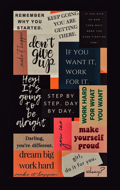 Study Motivation Quotes Printable, School Quotes Motivational Aesthetic, Study Motivation Wallpaper Iphone, Motivation Board Motivational Wall, Motivational Collage Wallpaper, Motivational Quotes Collage, Motivational Quotes Wallpaper Iphone, Studying Inspo Wallpaper, Quotes Collage