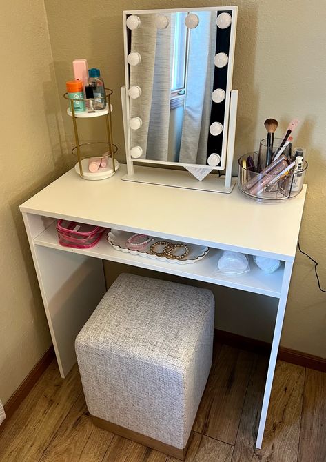 Compact Desk White - Room … curated on LTK Bunk Beds Small Room, Compact Desk, Compact Vanity, Mini Vanity, My Bedroom Ideas, Compact Desks, Small Vanity, Diy Vanity, Bedroom Vanity