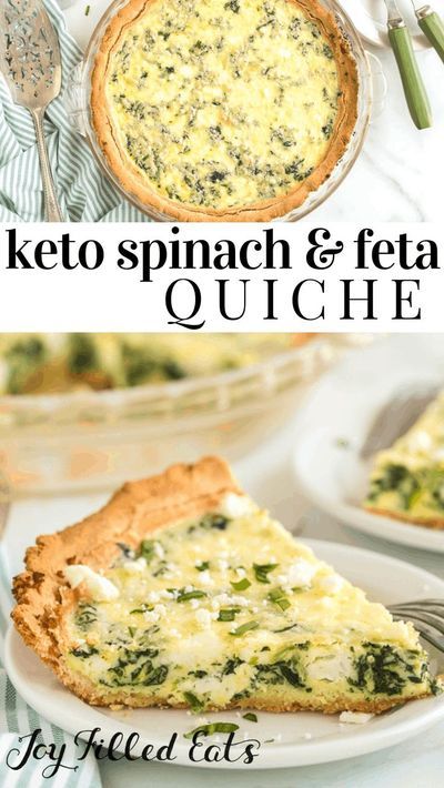 Everything about this spinach and feta quiche screams delicious & easy! Those are my two favorite words when it comes to cooking. This easy quiche recipe can be made in 40 minutes start to finish! Spinach And Feta Quiche, Brunch Vegetarian, Spinach Feta Quiche, Easy Quiche Recipe, Quiche Breakfast, Recipes Quiche, Feta Quiche, Low Carb Quiche, Keto Quiche