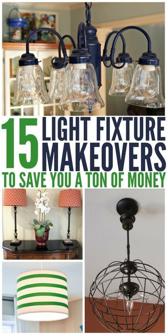 Cheap Light Fixtures, Cheap Bathroom Makeover, Light Fixture Makeover, Painting Light Fixtures, Diy Kitchen Makeover Ideas, Diy Kitchen Lighting, Budget Lighting, Lighting Makeover, Chandelier Makeover