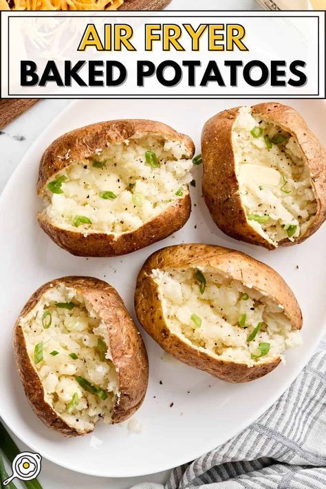 Air Fryer Vegetables, Air Fryer Recipes Breakfast, Air Fryer Recipes Snacks, Air Fryer Baked Potato, New Air Fryer Recipes, Cooks Air Fryer, Ninja Foodi Recipes, Air Fried Food, Baked Potato Recipes