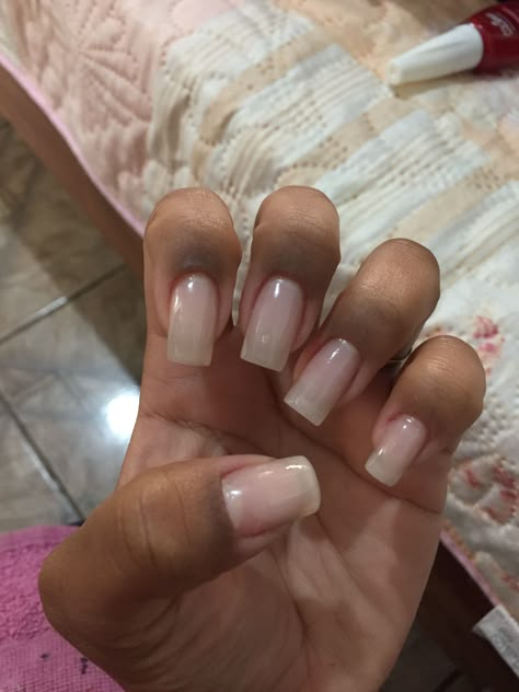 Clear Nude Acrylic Nails, Clear Dip Powder Nails, Clear Short Nails, Natural Nails Real, Realistic Nails, Nails On Black Women, Natrual Nails, Clear Gel Nails, Mail Inspiration