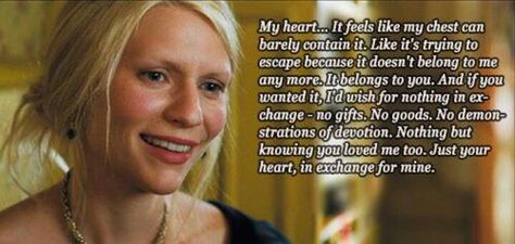 Stardust // My heart...It feels like my chest can barely contain it. Like it's trying to escape because it doesn't belong to me anymore. It belongs to you. Stardust Quotes, Stardust Movie, Stardust 2007, Best Wedding Quotes, Wedding Readings, Charlie Cox, Claire Danes, Witty Quotes, Wedding Quotes