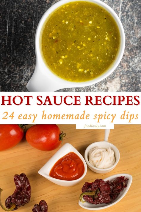 Easy Hot Sauce Recipe, Homemade Hot Sauce Recipe, Spicy Sauce Recipe, Bruschetta Toppings, Spicy Dip, Cheese Dips, Habanero Hot Sauce, Wonton Recipes, Homemade Sauce Recipes