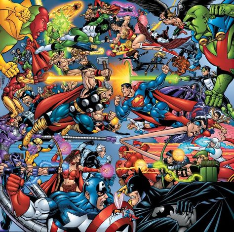 GEORGE PEREZ Reveals the One Image Destined to Be in JLA/AVENGERS | 13th Dimension, Comics, Creators, Culture Avengers Vs Justice League, Dc Wallpaper, Dc Comics Vs Marvel, Marvel And Dc Crossover, Marvel Phone Wallpaper, George Perez, Online Comics, Arte Dc Comics, Marvel Comics Wallpaper