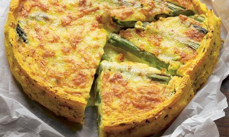 Hugh Fearnley-Whittingstall's polenta and asparagus tart: Tastes as good as it looks. Photograph: Colin Campbell for the Guardian Savoury Tart Recipes, What Is Polenta, Hugh Fearnley Whittingstall Recipes, River Cottage Recipes, Asparagus Breakfast, Chef Husband, Hugh Fearnley Whittingstall, Asparagus Tart, Campbells Recipes