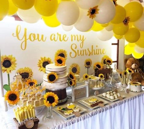 Baby Shower You Are My Sunshine Theme, Sunflower Shower Theme, You Are My Sunshine Baby Shower Theme, You Are My Sunshine Baby Shower, You Are My Sunshine Birthday Party, Sunflower Birthday Party Decoration, Ray Of Sunshine Baby Shower Ideas, You Are My Sunshine Baby Shower Ideas, Maternity Hacks