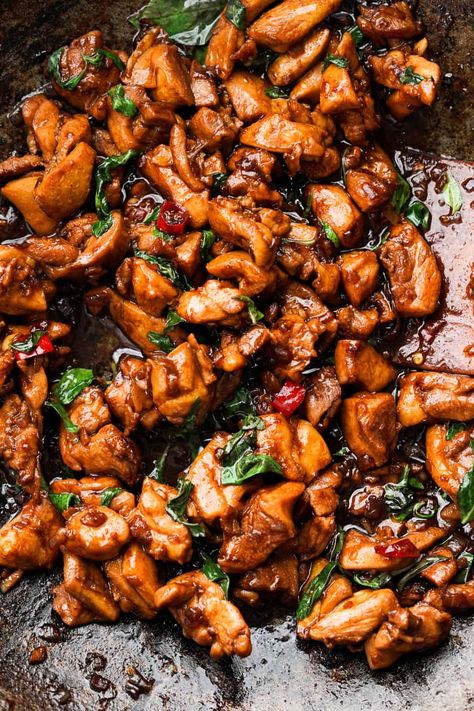 Thai Chicken And Vegetables, Thai Basil Stir Fry Sauce, Thai Basil Sesame Cashew Chicken, Chicken Basil Stir Fry, Thai Basil Chicken Stir Fry, Summer Thai Recipes, Thai Ginger Chicken Recipes, Thai Chicken Basil Recipes, Thai Basil Pork Stir Fry