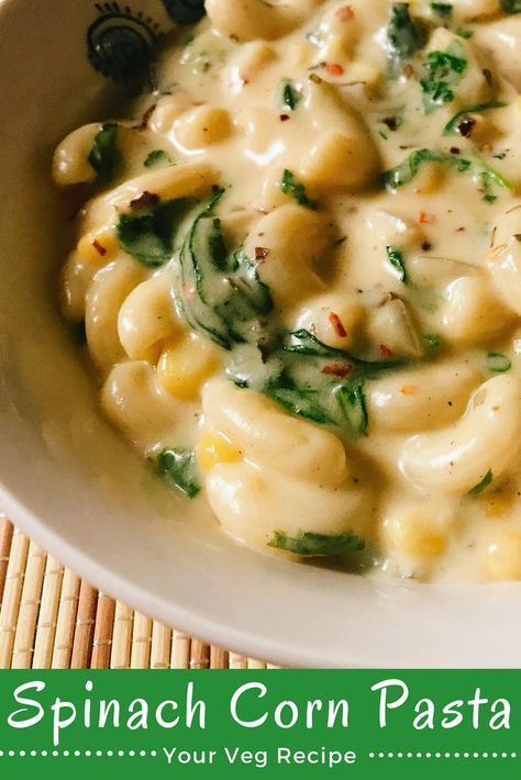 White Sauce Spinach Corn Pasta! #pasta #Recipes #vegetarianrecipes #healthyrecipes #dinnerrecipes #food #spinach White Sauce Macroni Recipe, Spinach And Corn Recipes, White Pasta Recipes, Veg Pasta Recipes, White Pasta Sauce, White Pasta Sauce Recipe, Veg Pasta, Spinach Pasta Recipes, Creamy White Sauce