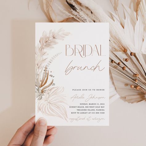 Boho Bridal Shower Invitation, Modern Invitation, Muted Tones Bridal Brunch Invitation, Instant Download Boho Modern Bridal Shower Ideas, Rainbow Baby Shower Invitations, Boho Bridal Shower Invitations, Different Signs, Bridal Brunch Invitations, Summer Bridal Showers, Boho Bridal Shower, Brunch Invitations, Rainbow Baby Shower