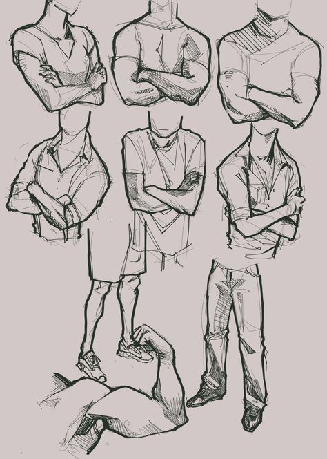 Cross Arms Pose Reference, Anime Arms, Drawing Poses Male, Drawing Base Poses, Small Drawing Room, Poses Sitting, Drawing Arms, Drawing Pencil Sketches, Arm Drawing