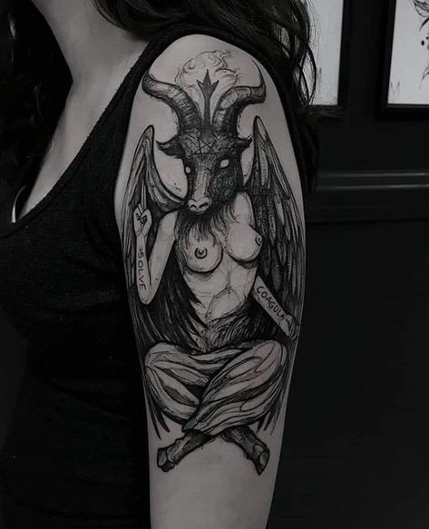 Phobia Tattoo Ideas, Satanic Tattoo Symbols, Dark Style Tattoo, Creepy Tattoo Designs, Satanic Tattoos, Sick Tattoo, Wicked Tattoos, Scary Tattoos, Creepy Tattoos