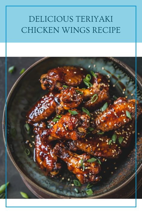 Get ready to make flavorful Teriyaki Chicken Wings that your friends and family will love! This recipe is perfect for gameday get-togethers or a snazzy dinner night. The sweet and savory teriyaki glaze enhances the crispiness of the wings, making every bite a delight. Impress your guests with these finger-licking good wings that can be easily prepared at home. Say goodbye to ordinary wing recipes as these teriyaki wings will become your new favorite. Try it out and taste the difference! Chicken Wing Flavors Recipes, Teriyaki Wing Sauce, Chicken Wings Teriyaki, Teriyaki Wings Recipe, Baked Teriyaki Chicken Wings, Teriyaki Chicken Wings Recipe, Chicken Wing Marinade, Wings Recipe Baked, Teriyaki Wings