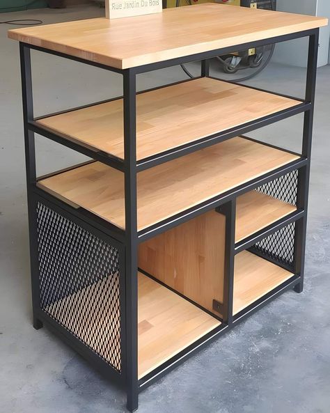 Metal And Wood Bench, Iron Furniture Design, Steel Furniture Design, Welded Furniture, Furniture Details Design, Industrial Design Furniture, Metal Furniture Design, Grill Design, Modern Cabinets