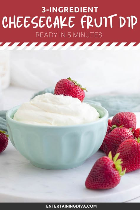 Cheesecake Fruit Dip, Dipping Strawberries, Cream Cheese Fruit Dip Recipe, Fruit Charcuterie Board, Party Appetizers For A Crowd, Fruit Charcuterie, Cream Cheese Whipped Cream, Easy Fruit Dip, Fruit Dip Recipe