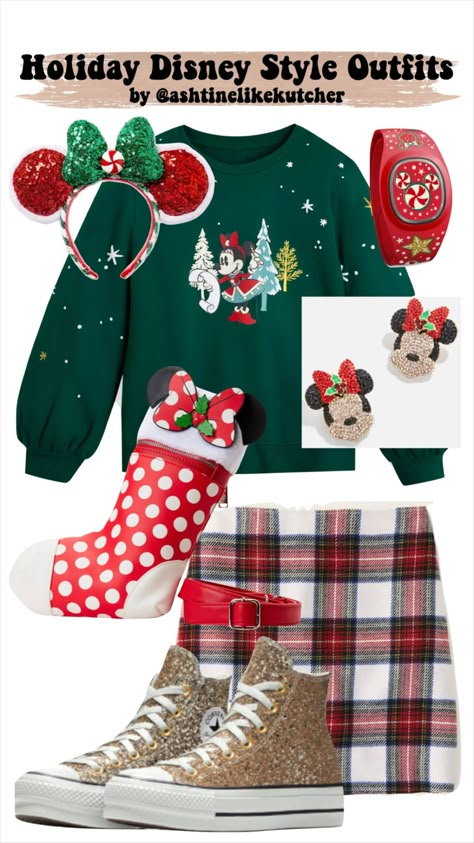 Disney Outfits For Christmas, Disney Christmas Party Outfit Ideas, Disney At Christmas Outfits, Disney Christmas Outfits Family, Christmas Disney Outfits Women, Disney Christmas Party Outfit, Christmas Disney World Outfits, December Disney World Outfits, Disney Holiday Outfits