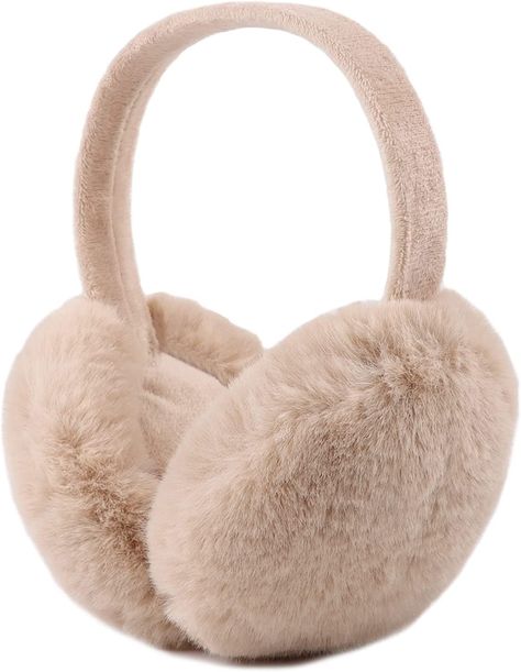 Ear Muffs Aesthetic, Ear Covers Winter, Aesthetic Light Brown, Fuzzy Earmuffs, Winter Ear Muffs, Winter Earmuffs, Winter Jacket Outfits, Gift Wishlist, Ear Parts