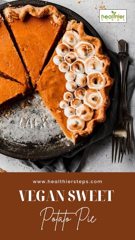 Vegan Sweet Potato Pie | Vegan Sweet Potato Pie Recipes Sweet Potato Pie Vegan, Sweet Potato Pie Recipes, Sweet Patato, Vegan Sweet Potato Pie, Potato Pie Recipe, Vegan Pie Crust, Holidays Recipes, Vegan Soul Food, Sweet Potato Souffle