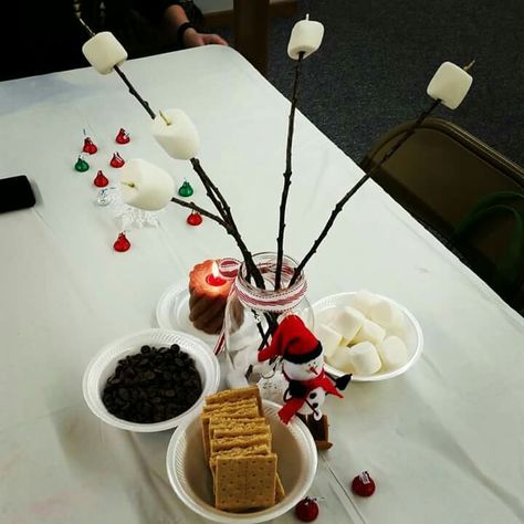 Smores centerpiece!! Smores Centerpiece Ideas, Smores Centerpiece, One Happy Camper Birthday, Bbq Party Ideas, Church Fellowship, One Happy Camper, Welcome Party, Bbq Party, Welcome To The Party