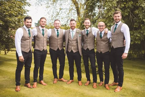 Wedding Chinos Grooms, Tweed Vest Groomsmen, Groomsmen Tweed Suits, Groomsmen Attire Waistcoat, Groomsmen Waistcoat Only, Wedding Vest For Men Rustic, Greenery Wedding Groomsmen Attire, Groomsmen With Vest, Groomsmen Vest Attire