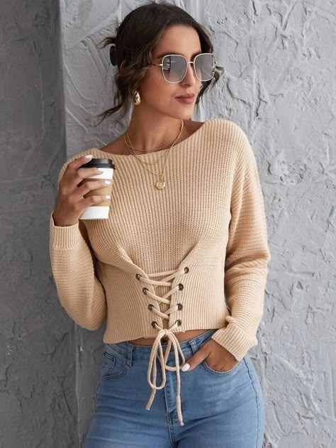 Causal Summer Outfits, Knot Sweater, Mode Crochet, Knot Top, Knitted Lace, Unique Sweaters, Stylish Sweaters, Fashionista Clothes, Women Sweaters