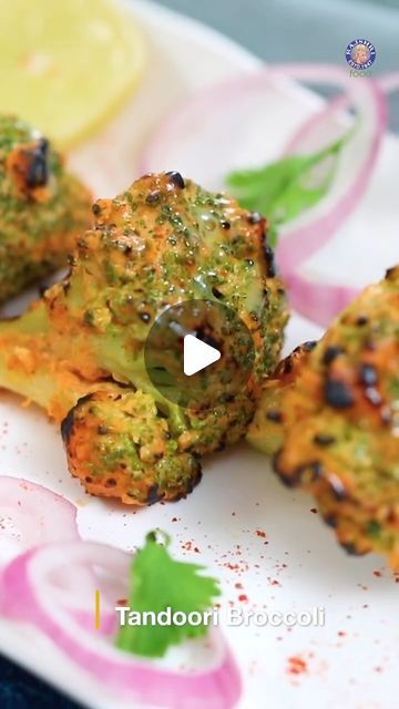 Rajshri Food on Instagram: "Tandoori Broccoli is one recipe that’s healthy and oh-so-delicious! 😍 Try it out today.   Tandoori Broccoli Ingredients:  200 gms Broccoli Florets (chopped) Water Ice Cubes  How To Make The Marination 1/2 cup Hung Curd 1 tsp Kashmiri Red Chilli Powder 1 tsp Garam Masala Powder 1/2 tsp Black Salt 1/2 tsp Chaat Masala 1/2 tsp Salt 1 tsp Ginger Garlic Paste 1 tsp Lemon Juice 2 -3 tbsp Gram Flour (roasted) 1 tbsp Mustard Oil  Garnishing The Tandoori Broccoli  Chaat Masala  #TandooriBroccoli #VegAppetiser #AnybodyCanCookWithRajshriFood #RajshriFood" Tandoori Vegetables Recipe, Tandoori Broccoli Recipe, Tandoori Broccoli, Broccoli Grilled, Tandoori Recipes, Garam Masala Powder, Ginger Garlic Paste, Red Chilli Powder, Black Salt