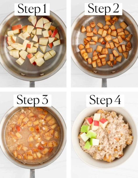 How To Make Apple Cinnamon Oatmeal, Homemade Apple Cinnamon Oatmeal, Healthy Apple Cinnamon Oatmeal, Oatmeal Apple Cinnamon, Cinnamon Apple Oatmeal, Starter Food, Apple Baby Food, Oatmeal Apple, Baby Apple