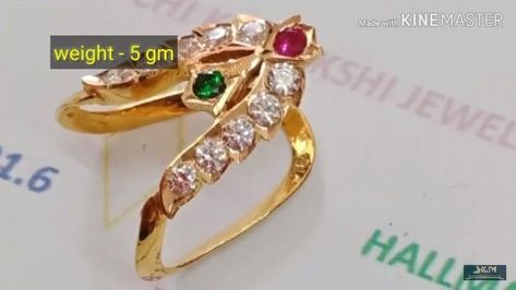 Jamindar Gold Rings, Pathanapu Ring Design, Vanki Rings Gold Indian, Pradhanam Rings, Kalyanam Ring Designs, Vanki Ring, Gold Earrings Indian, Gold Finger Rings, New Gold Jewellery Designs